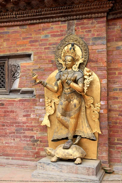 Statue of the river goddess Ganga on a tortoise — Stock Photo, Image