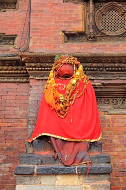 Sundari Chowk Patan, Nepal dışında oturan Hamunan heykel