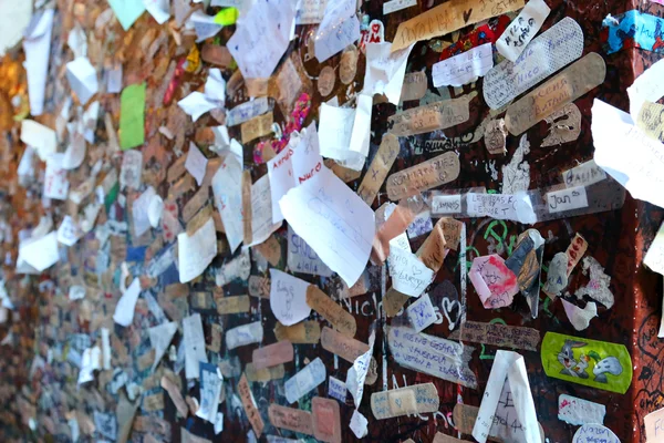 Names and love declaration near Juliet's house in Verona, Italy Royalty Free Stock Images