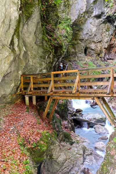 Ущелье Вольфскламм осенью в Стансе, Австрия — стоковое фото