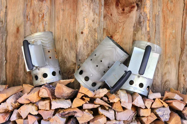 Chimney starters (Charcoal chimney) — Stock Photo, Image