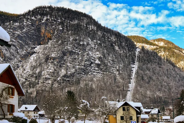 Χάλστατ βουνό αλάτι σιδηροδρόμων (Salzbergbahn) σε Χάλστατ, Αυστρία — Φωτογραφία Αρχείου