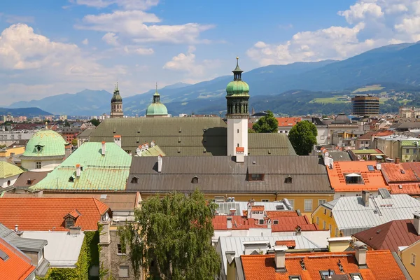Bird view of roofs and buildings in Innsbruck city, Austria — Stock Photo, Image