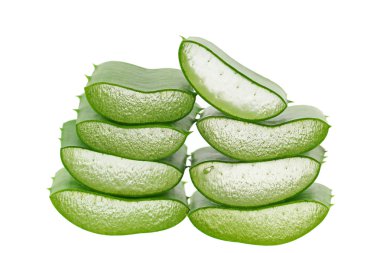 Bolca taze dilimlenmiş Aloe Vera