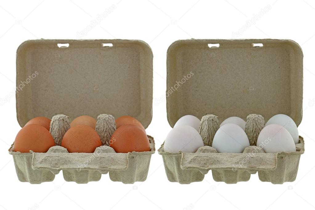 Paper pulp egg tray packages full of fresh chicken and ducks egg