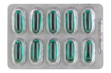 Yeşil yumuşak kapsül hızlı hareket ağrı için renk ve dinleri ateş