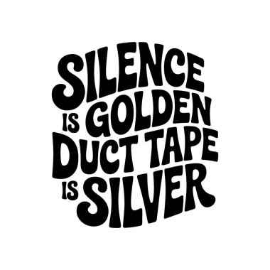 Sessizlik, altın koli bandıdır. Beyaz Arkaplanda Vektör Tasarımı İzole Edildi