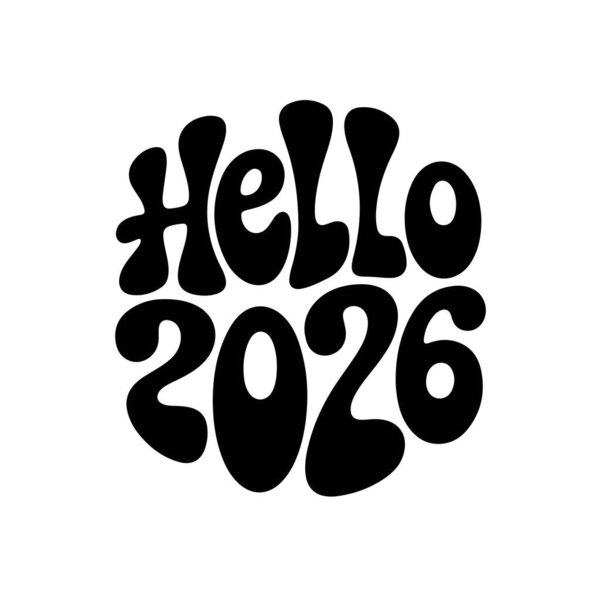 Hello 2026. New Year 2026. Vector Design Isolated on White Background