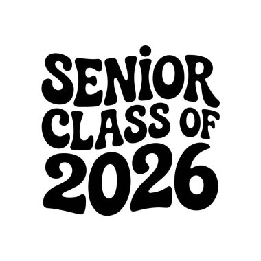 2026 'nın son sınıf öğrencisi. Beyaz Arkaplanda Vektör Tasarımı İzole Edildi