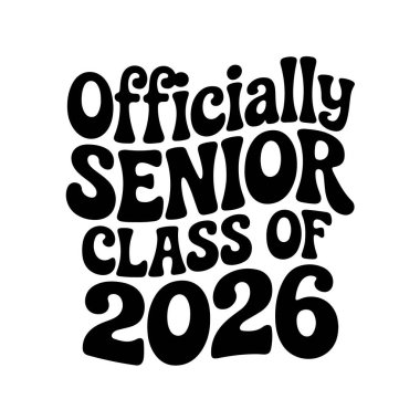 Resmi olarak 2026 son sınıf. Beyaz Arkaplanda Vektör Tasarımı İzole Edildi