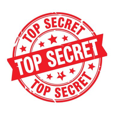 Çok Gizli Pul. Pul Tasarımı Beyaz Arkaplanda İzole Edildi. Grunge Pullu Vektör İllüstrasyonu.