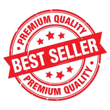 Premium Kaliteli En İyi Satanlar pulu. Pul Tasarımı Beyaz Arkaplanda İzole Edildi. Grunge Pullu Vektör İllüstrasyonu.