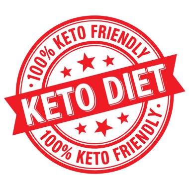 Keto Dost Canlısı Damga. Keto Diyet Damgası. Pul Tasarımı Beyaz Arkaplanda İzole Edildi. Grunge Pullu Vektör İllüstrasyonu.