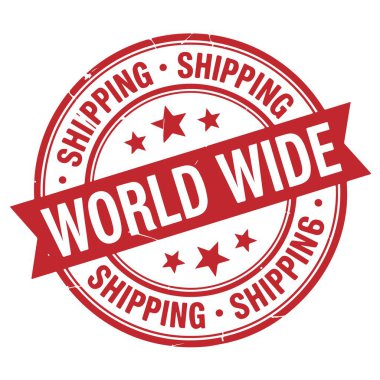 Dünya Çapında Nakliye Damgası. Pul Tasarımı Beyaz Arkaplanda İzole Edildi. Grunge Pullu Vektör İllüstrasyonu.