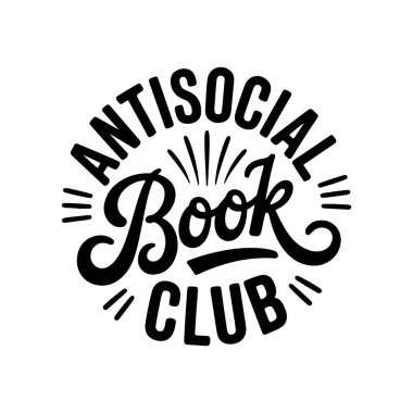 Antisosyal Kitap Kulübü. Beyaz Arkaplanda Vektör Tasarımı İzole Edildi. Grunge Pullu Vektör İllüstrasyonu.