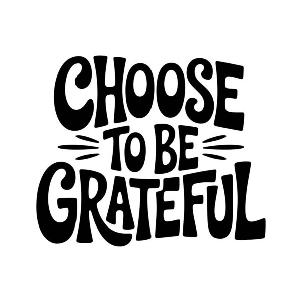 Choose To Be Grateful. Black Woman Design. Vector Design Isolated on White Background