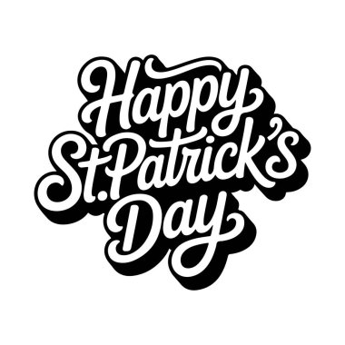 Aziz Patrick günün kutlu olsun. Beyaz Arkaplanda Vektör Tasarımı İzole Edildi