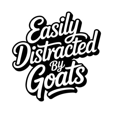 Keçiler kolaylıkla dikkatini dağıtır. Beyaz Arkaplanda Vektör Tasarımı İzole Edildi