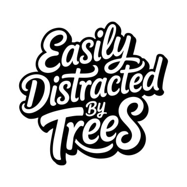 Ağaçların Dikkati Kolayca Dağılabilir. Beyaz Arkaplanda Vektör Tasarımı İzole Edildi