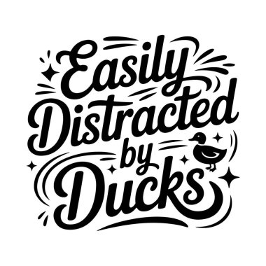 Ördekler kolaylıkla dikkatini dağıtır. Beyaz Arkaplanda Vektör Tasarımı İzole Edildi