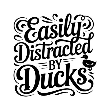 Ördekler kolaylıkla dikkatini dağıtır. Beyaz Arkaplanda Vektör Tasarımı İzole Edildi