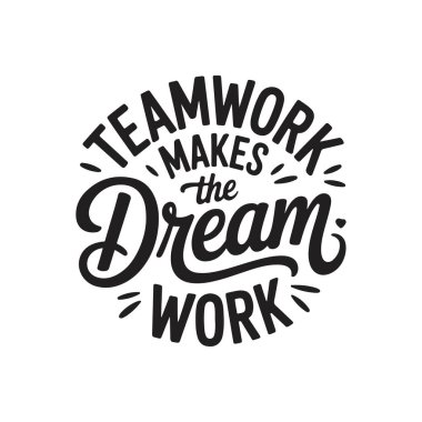 Takım çalışması rüyayı gerçekleştirir. Beyaz Arkaplanda Vektör Tasarımı İzole Edildi