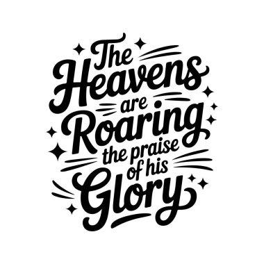 Gökler O 'nun şanını överek kükrüyor. Beyaz Arkaplanda Vektör Tasarımı İzole Edildi