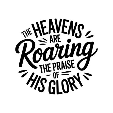 Gökler O 'nun şanını överek kükrüyor. Beyaz Arkaplanda Vektör Tasarımı İzole Edildi