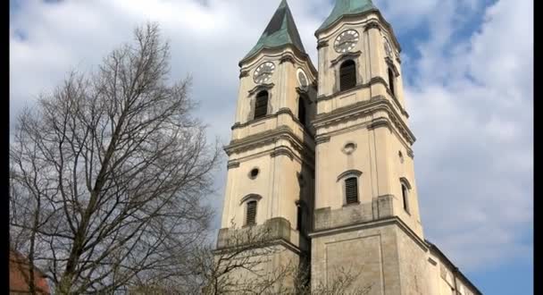 Basilica and parish church of Niederalteich in Bavaria, Germany — Stock Video