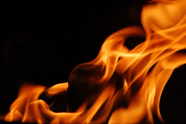 Fire flames on a black background — Stock Photo, Image