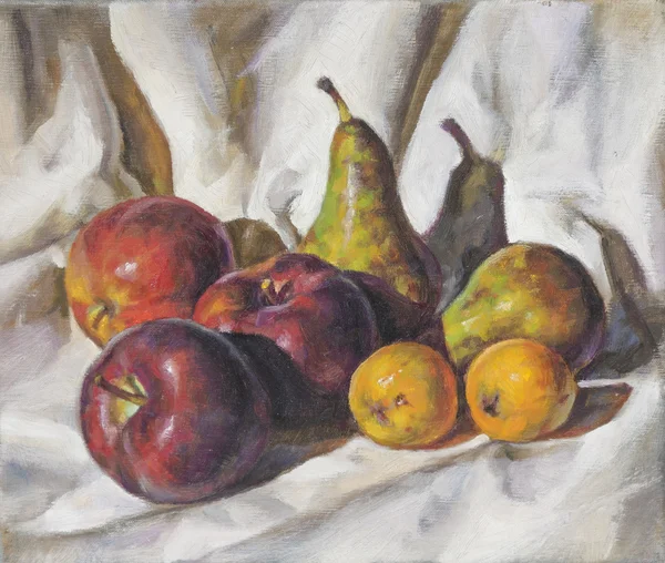 Oil on canvas painting of a still life — Stock Photo, Image