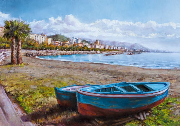 Painting of a coastal landscape — Stock Photo, Image