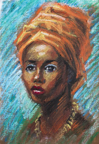 Pintura de una joven mujer negra Fotos de stock libres de derechos