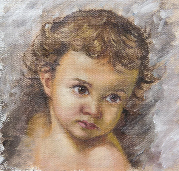 Pintura al óleo de un niño —  Fotos de Stock