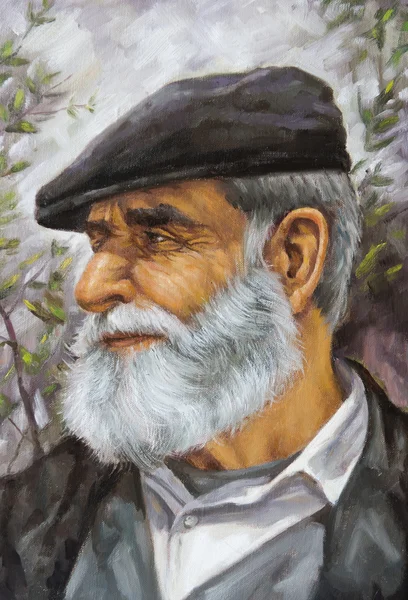 Sakallı yaşlı bir adam, Yağlıboya Resim