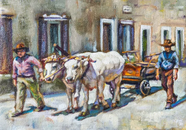 Painting of a rural scene — Stock Photo, Image