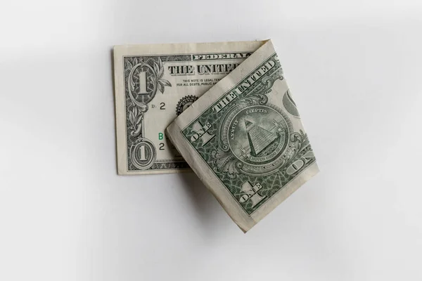 Usa Dollar White Background One Currency Banknote Inflation Business Economics — ストック写真