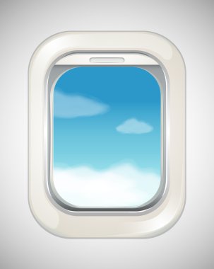 Sky scene from airplane window clipart