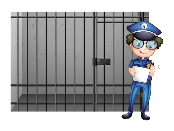 Gevangeniscel en poliman — Stockvector