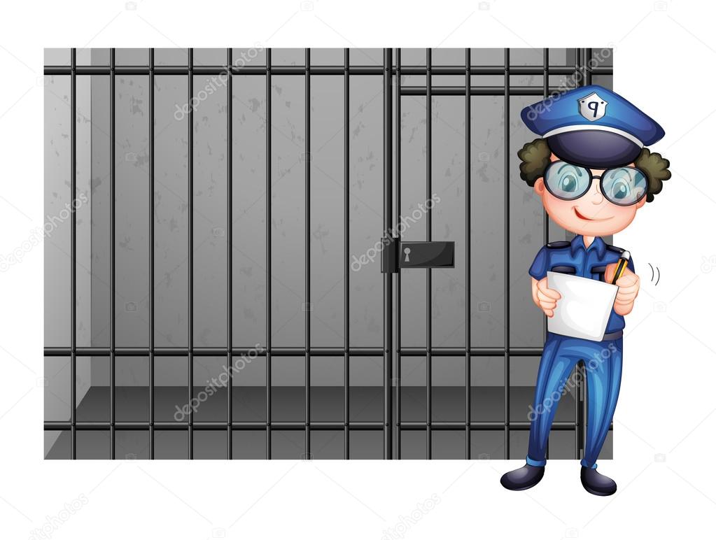 Prison cell and poliman