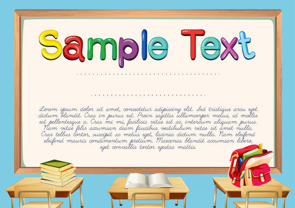 Certificate template with classroom background