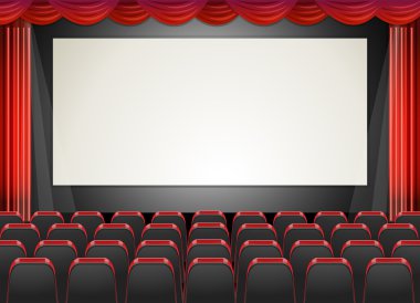 Film sinema koltuklar ve ekran