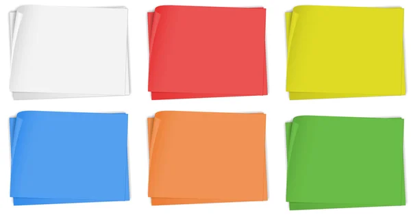 Paper design in six colors — Stock Vector