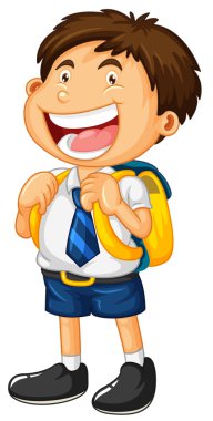 Okul üniformalı mutlu çocuk