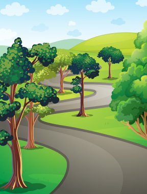 Parkta ağaçlar ile doğa manzara