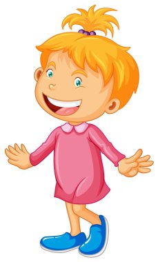 Pembe mutlu yüz ile küçük kız