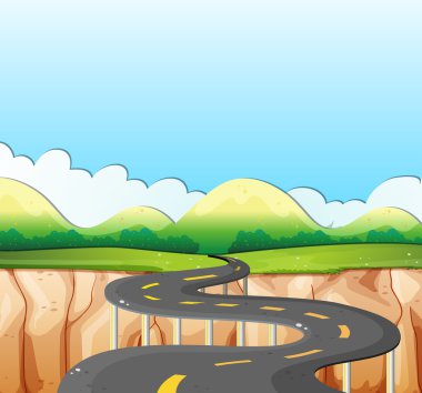 Yol ve alan ile doğa manzara