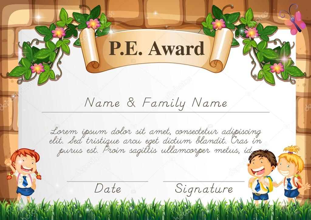 certificate-template-for-pe-award-stock-illustration-by-interactimages