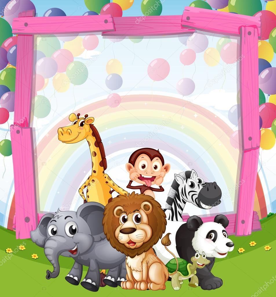 Border design with wild animals in the field Stock Vector Image by ©interactimages #102916036 Border design with wild animals in the field Stock Vector Image by ©interactimages #102916036