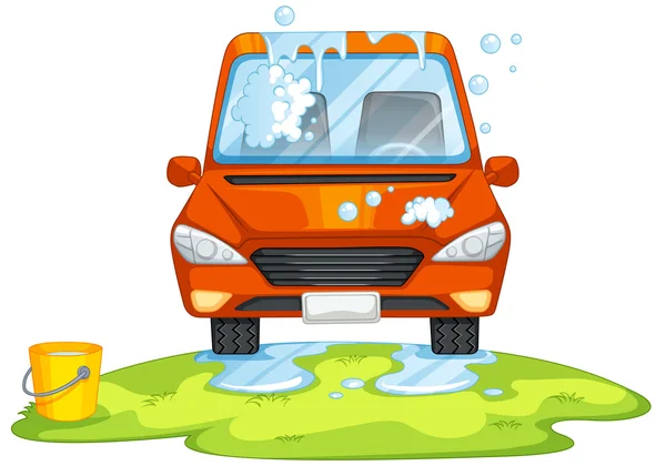 Auto wassen in het park — Stockvector